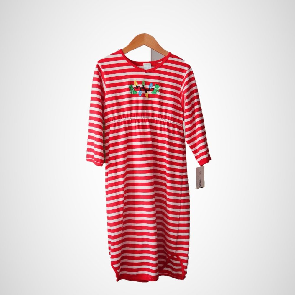 Chez Ami Striped Christmas Lights Long Tee